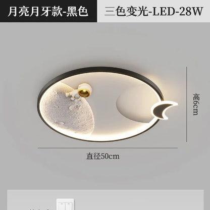 Lámpara de techo acrílica DecorBites™ Astronauta Luna: Iluminación moderna para el hogar, la oficina y la cafetería