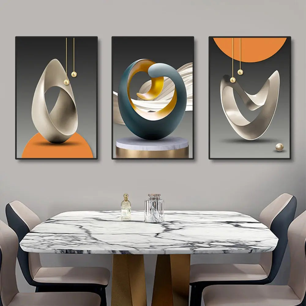DecorBites™ Luxury Geometric Canvas Prints Set