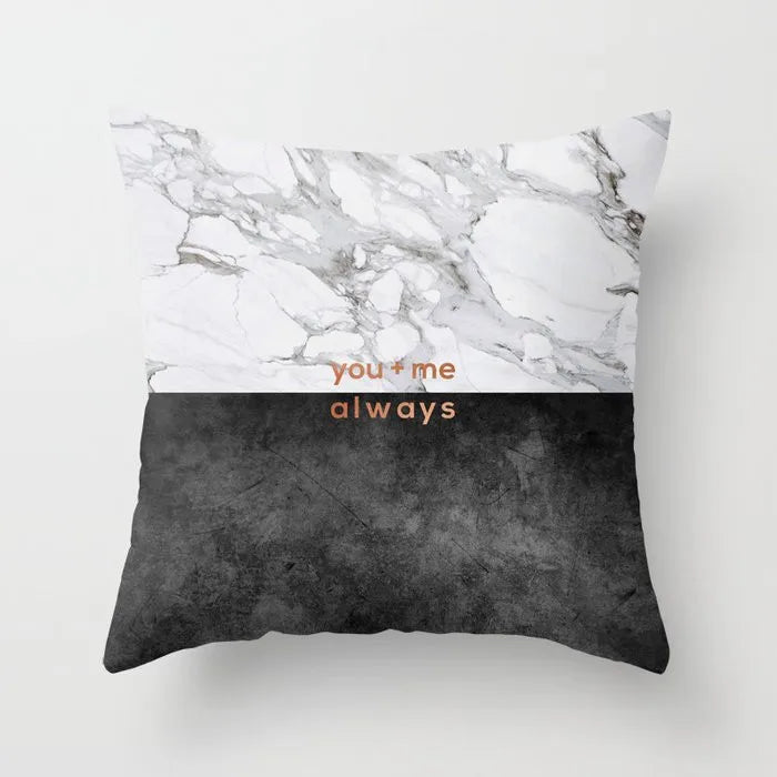 DecorBites™ Gray Marble Black Agate Pillow Case for Home Sofa Chair Decor