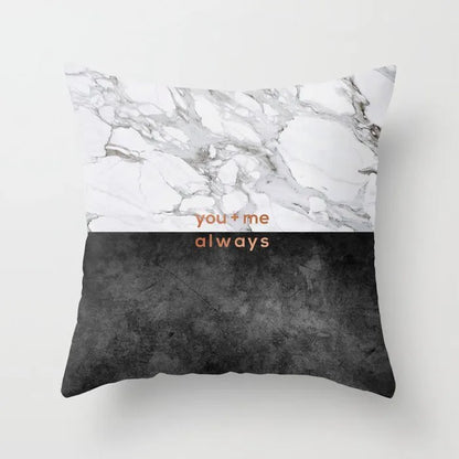 DecorBites™ Gray Marble Black Agate Pillow Case for Home Sofa Chair Decor
