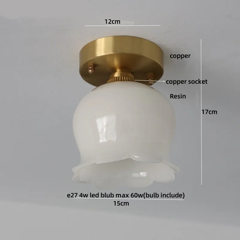 DecorBites™ Butterfly Glass LED Ceiling Light - Copper Socket, Creative Bedroom Decor