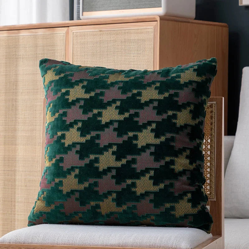 DecorBites™ Houndstooth Luxury Pillow Cover 45x45cm - High-end Decorative Sofa Cushion Case