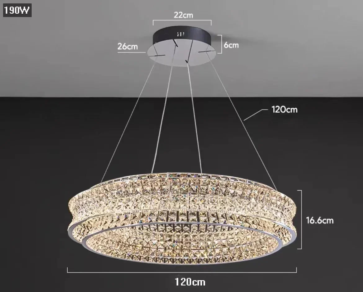 DecorBites™ K9 Crystal Luxury Chandelier for Restaurant Bar Hotel LED Lamps