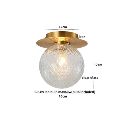 DecorBites™ Iron Glass LED Ceiling Lamp Ball Shape Modern Living Room Light Fixtures