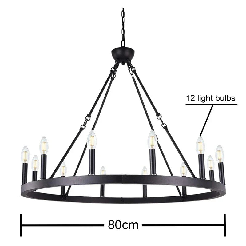 DecorBites™ Iron Round LED Pendant Chandelier for Living, Cafe, Restaurant décor