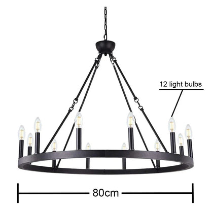 DecorBites™ Iron Round LED Pendant Chandelier for Living, Cafe, Restaurant décor