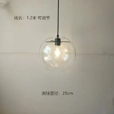 DecorBites™ Glass Globe Chrome Pendant Light - Nordic Style Hanging Lamp
