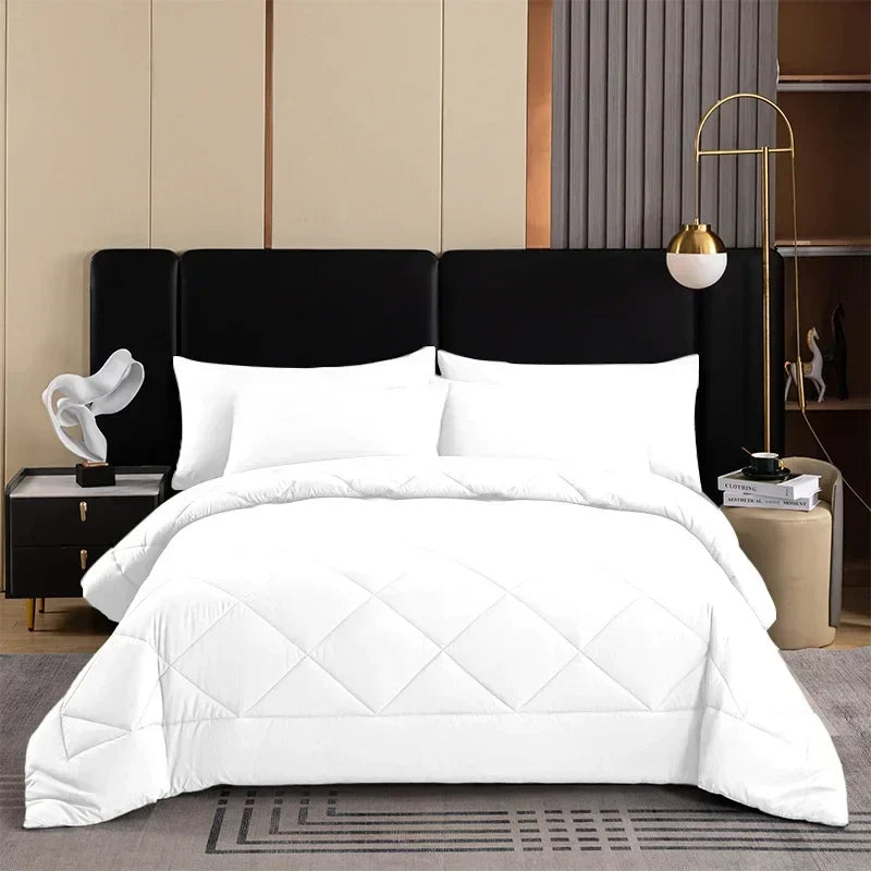 Decobites Cozy Quilt Set: Soft & Breathable Queen/King Size Comforter with Duvet & Pillowcase