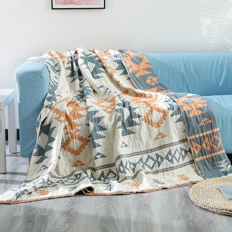 DecorBites™ Boho Cotton Sofa Throw Blanket