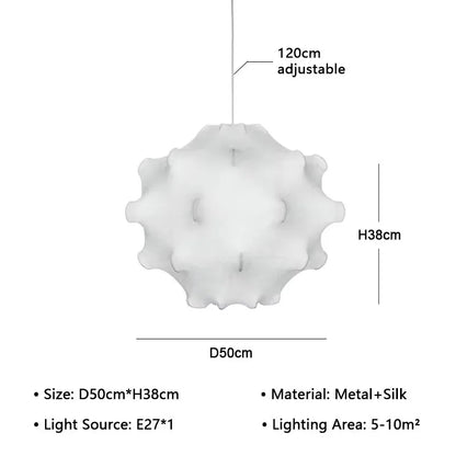 DecorBites™ Elegant Silk Pendant Lamp for Home and Hospitality Lighting