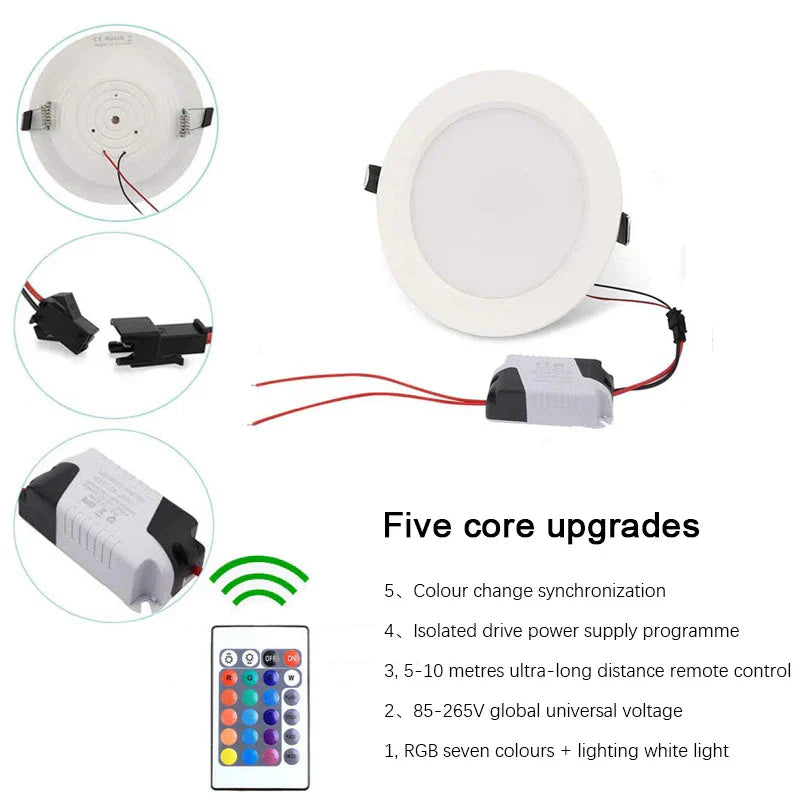 DecorBites™ Dimmable RGB LED Downlight 10W/15W Ceiling Spot Light with Remote Control