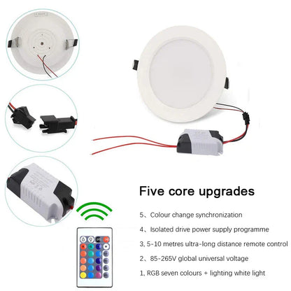 DecorBites™ Dimmable RGB LED Downlight 10W/15W Ceiling Spot Light with Remote Control