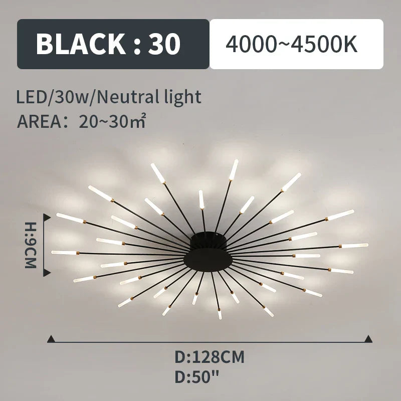 Lámparas Colgantes de Luces LED de Fuegos Artificiales™ Decorbites - Iluminación de Lámpara de Araña Moderna para Sala de Estar y Dormitorio