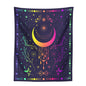 Decobites Celestial Moon Phase Tapestry with Floral Accents