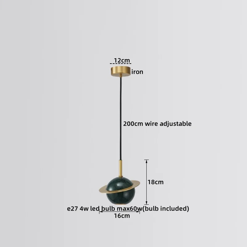 DecorBites™ LED Marble Pendant Lamp: Modern Luxury Hanging Light for Home, Restaurant & Bedroom