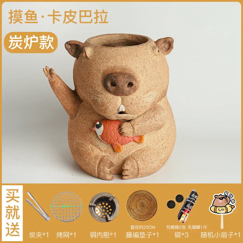 DecorBites™ Handmade Refractory Carbon Oven Surrounding Stove Electric Ceramic Stove