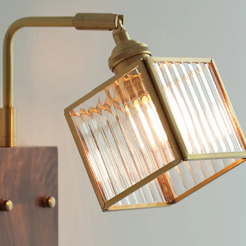 DecorBites™ Brass LED Wall Lights Modern Stair Light Fixture Blue Glass Bedside Lamp