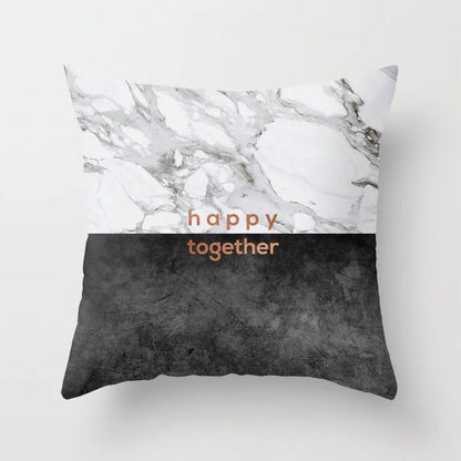 DecorBites™ Gray Marble Black Agate Pillow Case for Home Sofa Chair Decor
