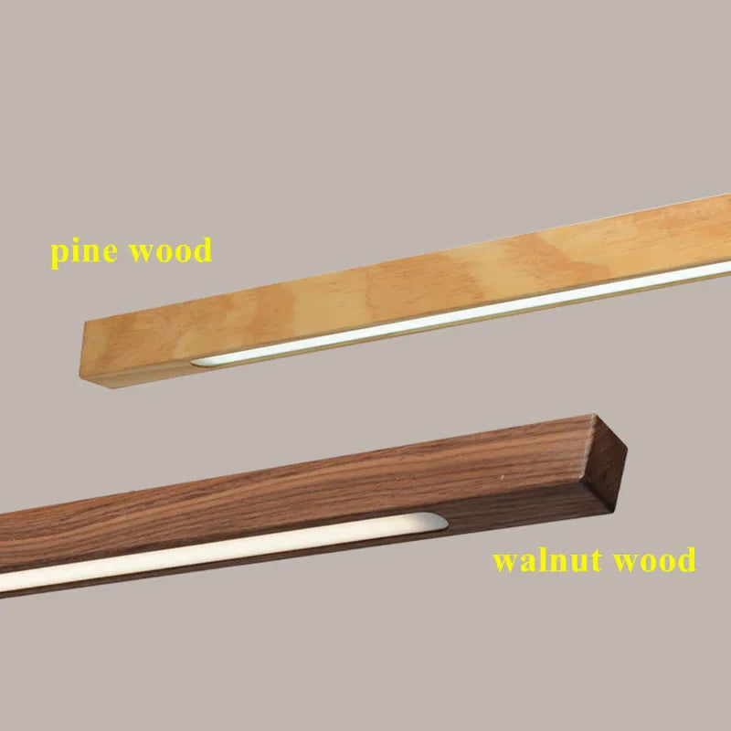 DecorBites™ Dimmable Wooden Pendant Lamp: Long Strip Minimalist Hanging Indoor Lighting