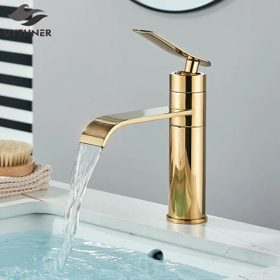 DecorBites™ Basin Faucet: Hot Cold Water Mixer Tap for Bathroom Vessel Washbasin