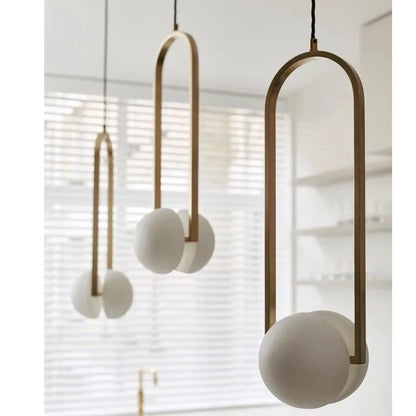 DecorBites™ Golden Chandelier LED Pendant Lights Iron Glass Decorative Lighting