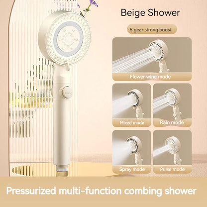 DecorBites™ Black Gas Rain Mist Shower Head for High Water Pressure and Polished Look