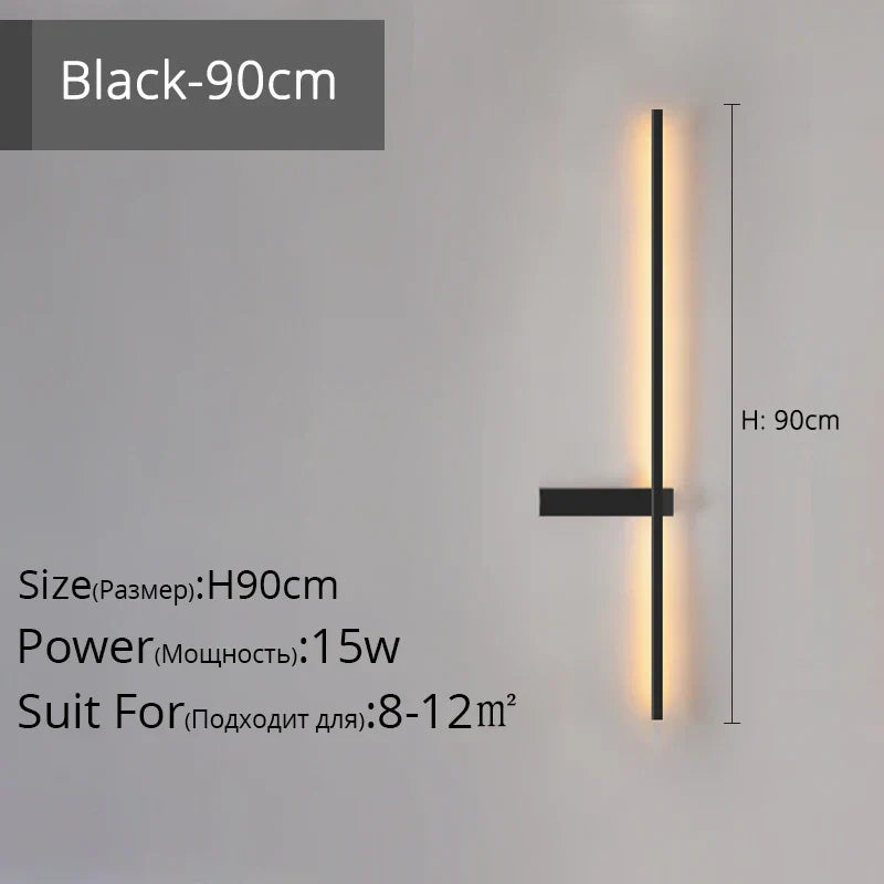 DecorBites™ LED Wall Lamp, Modern Minimalist Design, Aluminum, Indoor Lighting, Gold/Black, AC85-260V