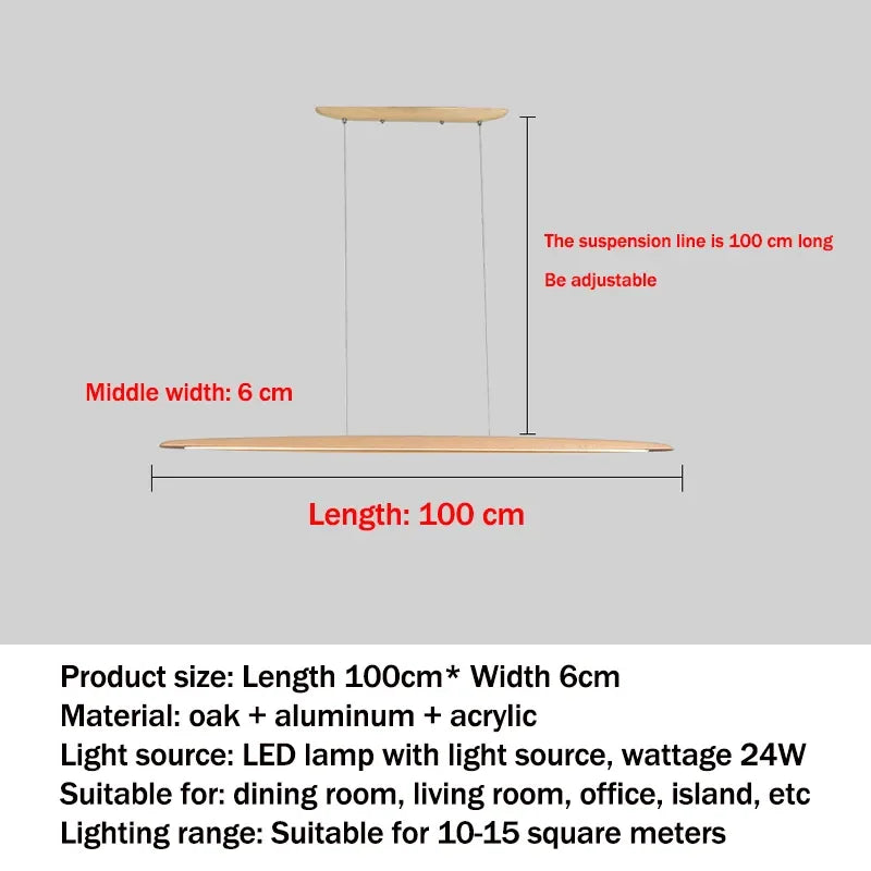 Modern White Wood Linear Pendant Light
