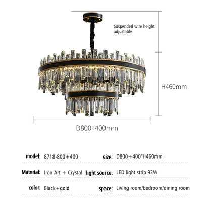 DecorBites™ Light Luxury Crystal Chandelier Pendant Lights Set - Modern LED Dimmable Lustre Combination