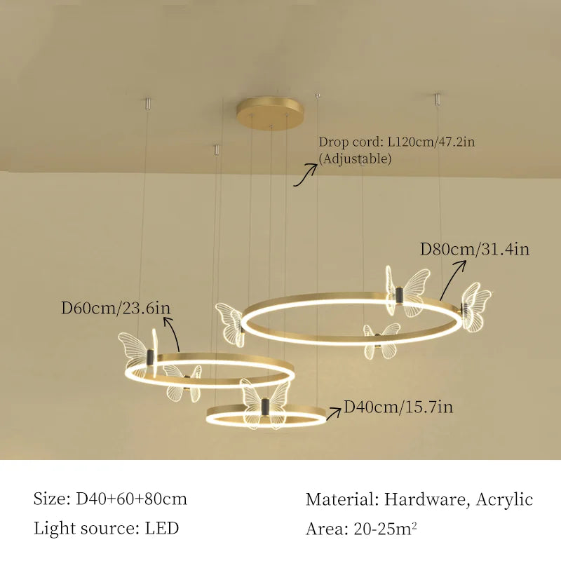 Decorbites™ LED-Schmetterlings-Kronleuchter als Hängeleuchte für das moderne Wohnzimmer