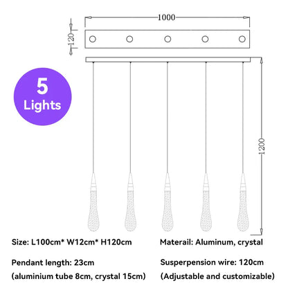 DecorBites™ Crystal Raindrop Pendant Lights - Elegant LED Foyer Chandeliers for High Ceilings