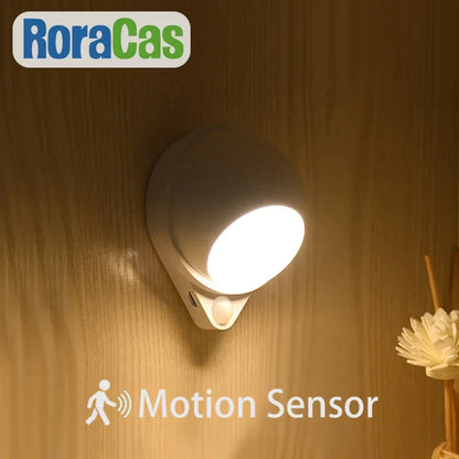 Lámpara de pared DecorBites™ con imán giratorio de 360° y carga USB para dormitorio o armario