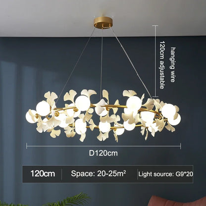 DecorBites™ LED Gingko Leaf Branch Ceiling Chandelier Modern Living Room Bedroom Light