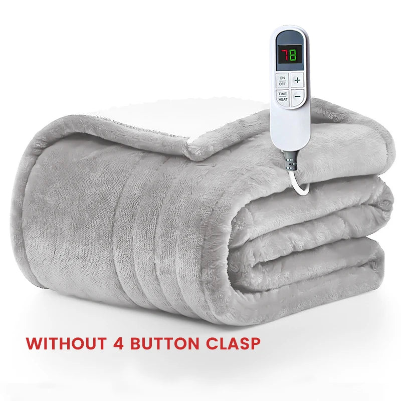 Decobites Electric Heated Blanket, Soft Plush Reversible Throw for Sofa and Bed