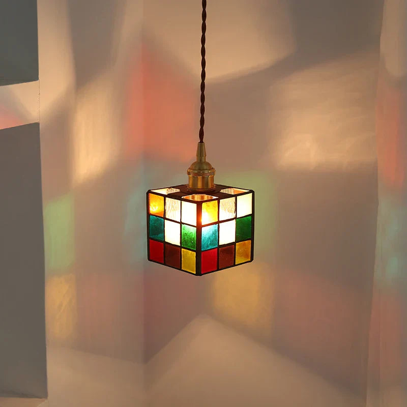 Decorbites™ Bunte LED-Glas-Hängeleuchte, Moderne Nordische Würfel-Hanglampe