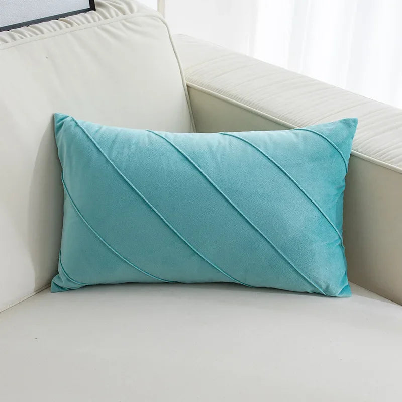 DecorBites™ Hand Pleat Embroidered Cushions 30x50/45x45cm Beige Pink Nordic Style Pillowcase