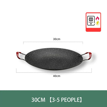 DecorBites™ Korean BBQ Grill Pan: Round Non-Stick Outdoor Frying Pan for Camping & Travel