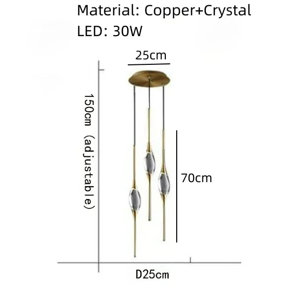 Aplique de pared DecorBites™ de cristal con cuerpo de cobre para mesilla de noche, escalera, recibidor o comedor.