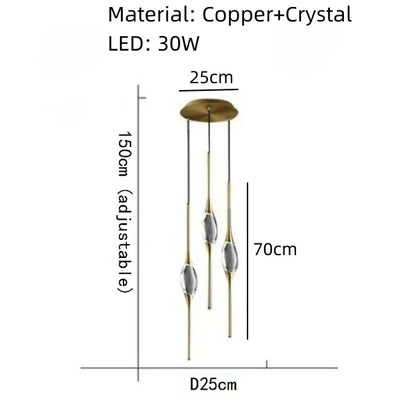 Aplique de pared DecorBites™ de cristal con cuerpo de cobre para mesilla de noche, escalera, recibidor o comedor.