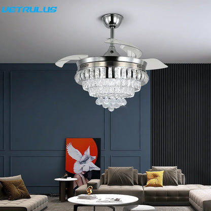 DecorBites™ Crystal Ceiling Fan with LED Light and Remote Control