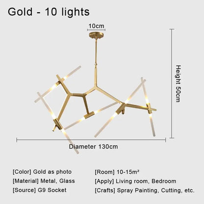 DecorBites™ Glass LED Chandelier Ceiling Light for Modern Nordic Design Home Decor