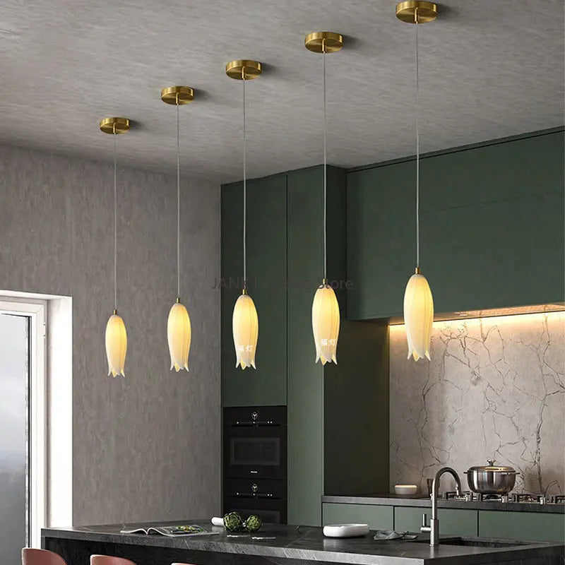 DecorBites™ Elegant Tulip Staircase Chandelier: Luxury Decor Hanging LED Lamp for Lobby, Restaurant, Hotel.