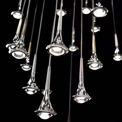 DecorBites™ LED Studio Rain Staircase Chandelier: Nordic Indoor Lighting, Creative Design for Bar Island