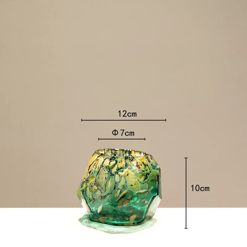 DecorBites™ Degradados Jarrón de vidrio negro Terrario Maceta Cuenco Organización de escritorio Macetas para flores