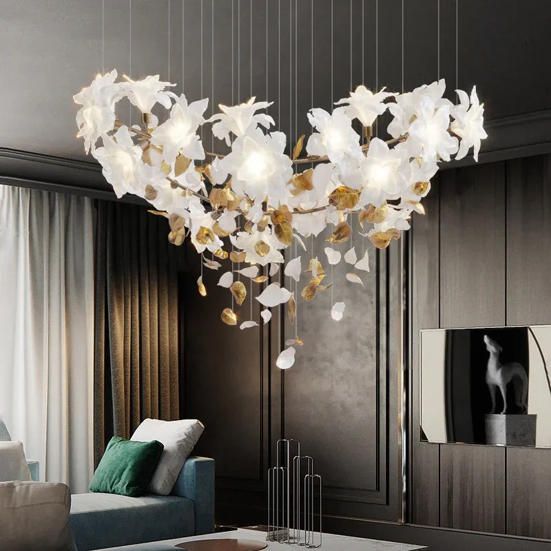 DecorBites™ Crystal Flower Luxury Chandelier for Home Decor