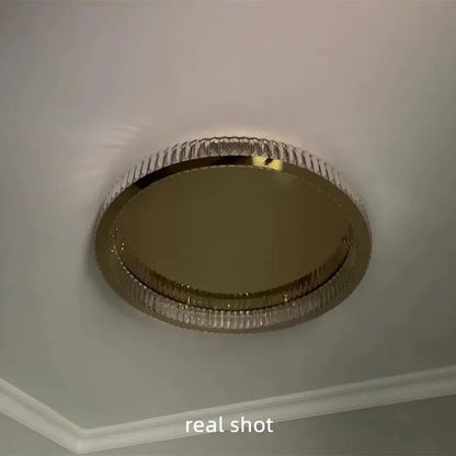 Lámpara de techo LED regulable DecorBites™ Gold Steel con acabado de cristal de lujo