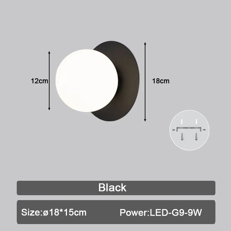 Aplique de pared LED DecorBites™ con bombilla G9 para iluminación interior en negro dorado.