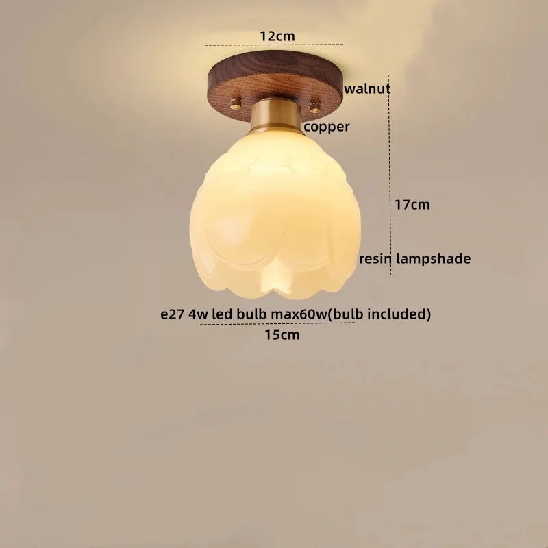 DecorBites™ LED Wood Canopy Ceiling Lamp Modern Living Room Light Fixtures