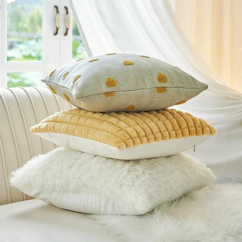 غطاء وسادة هندسي من DecorBites™ بتصميم قطيفة منقوش لديكور منزلي أنيق