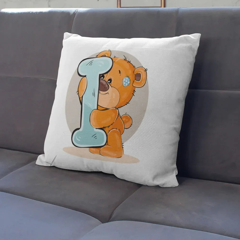 DecorBites™ Cute Cartoon Bear Animal Pillow Case Cushion Cover for Sofa, Children Room Decor